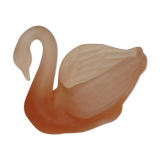 Pink polished glass swan cup