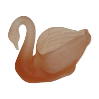 Vide poche cygne en verre poli rose