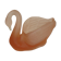 Vide poche cygne en verre poli rose
