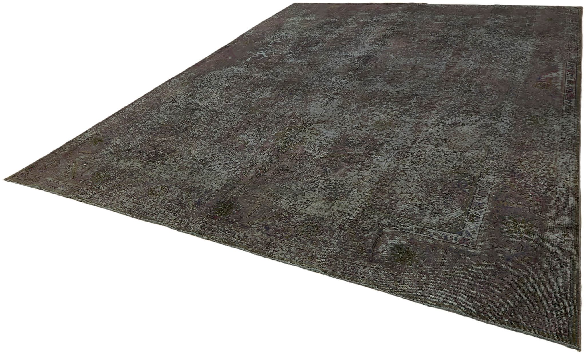 Hand-knotted persian antique 1970s 295 cm x 385 cm grey wool carpet
