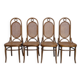 Set of 4 Mid-century Bentwood Cane Dining Chair, Thonet Style, 1970s Yugosl
