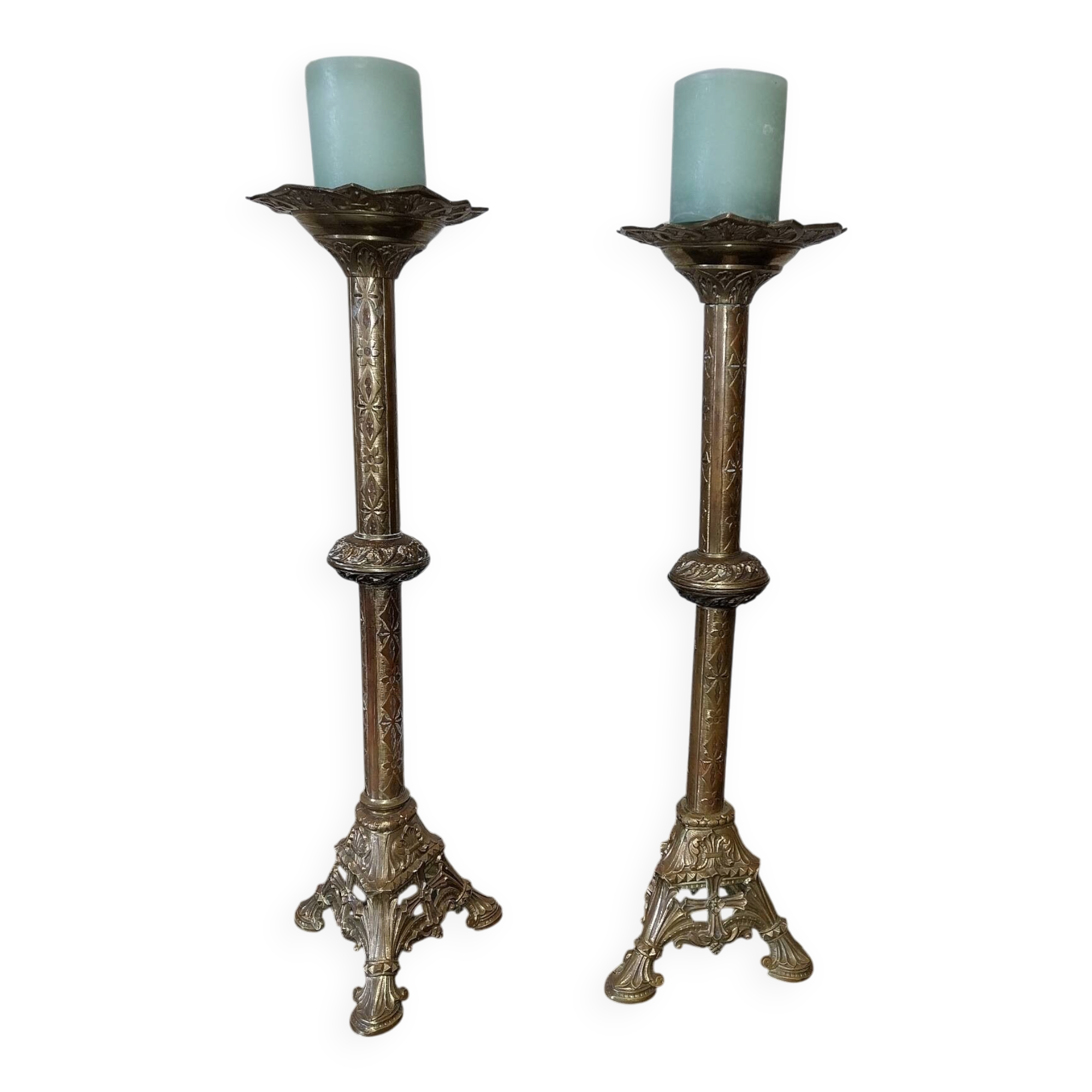 Antique brass candelabrum
