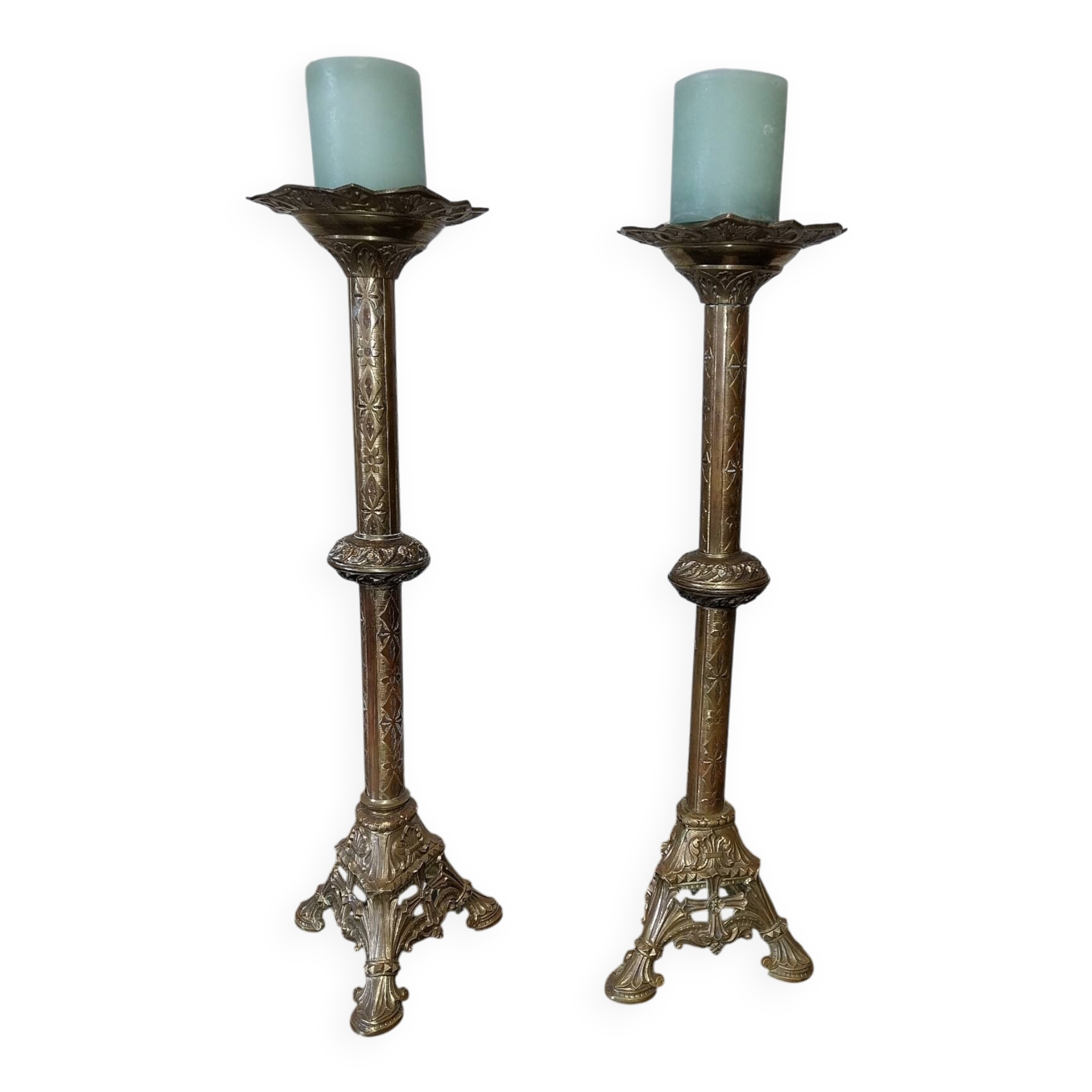Antique brass candelabrum
