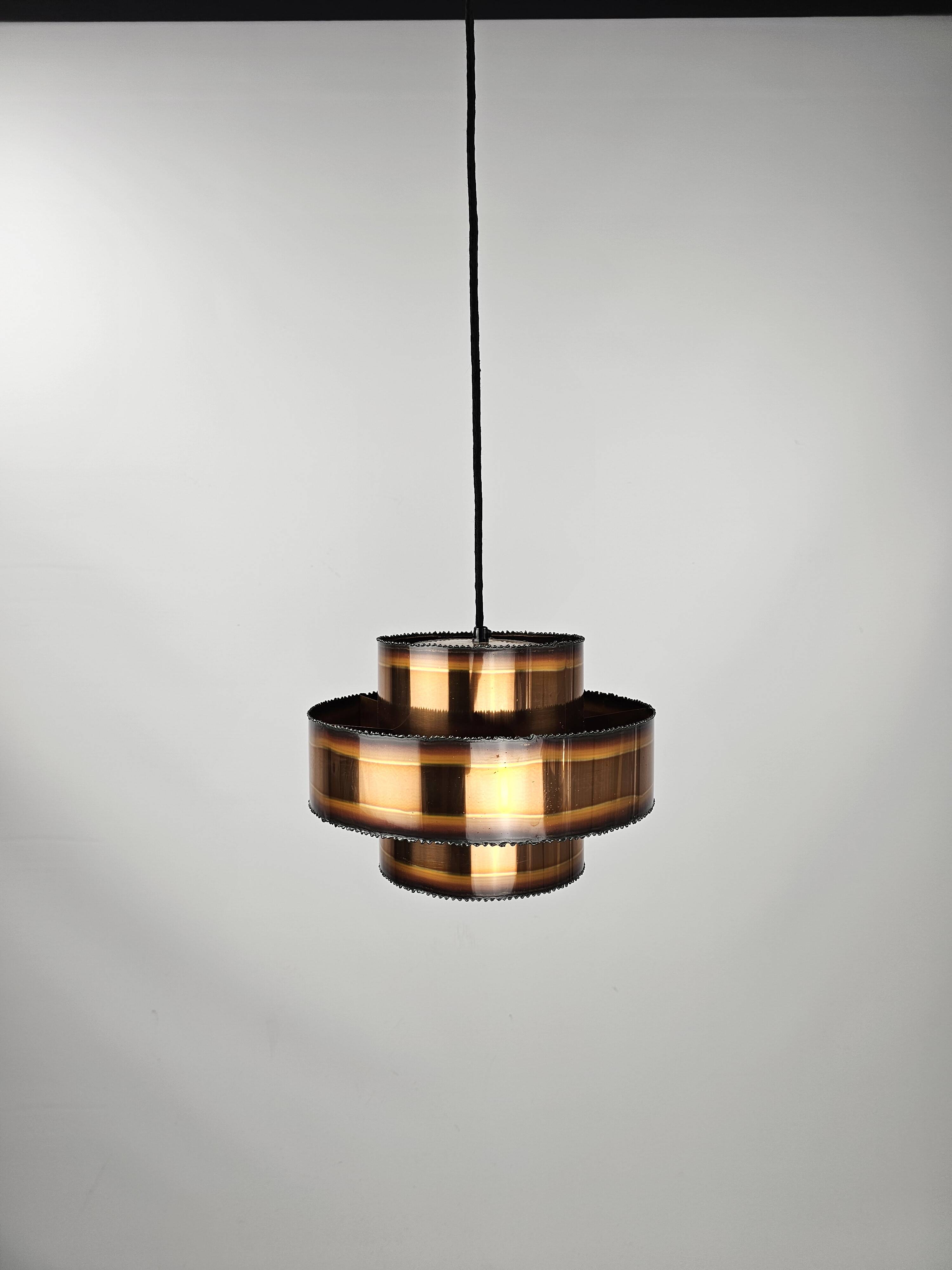 Lampe à suspension Sven Aage Holm Sørensen cuivre années 1960 Danemark