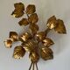 Large golden leaf wall lamp vintage design 70s