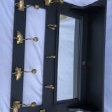 Wall coat rack with mirror