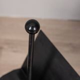 Porte-revues vintage années 80 en métal noir, design porada arredi