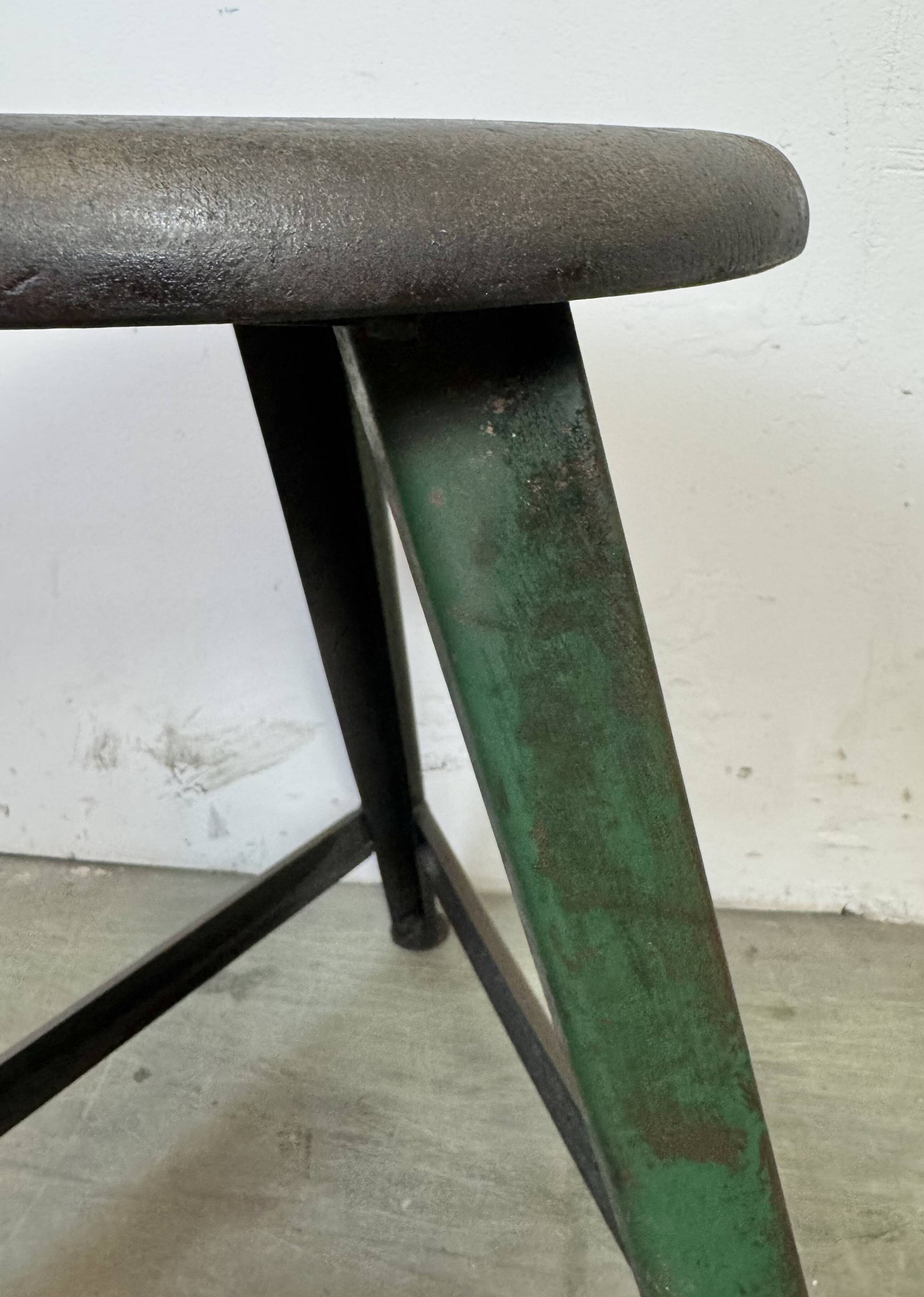 Dark Green Industrial Workshop Stool from Drupol, 1960s