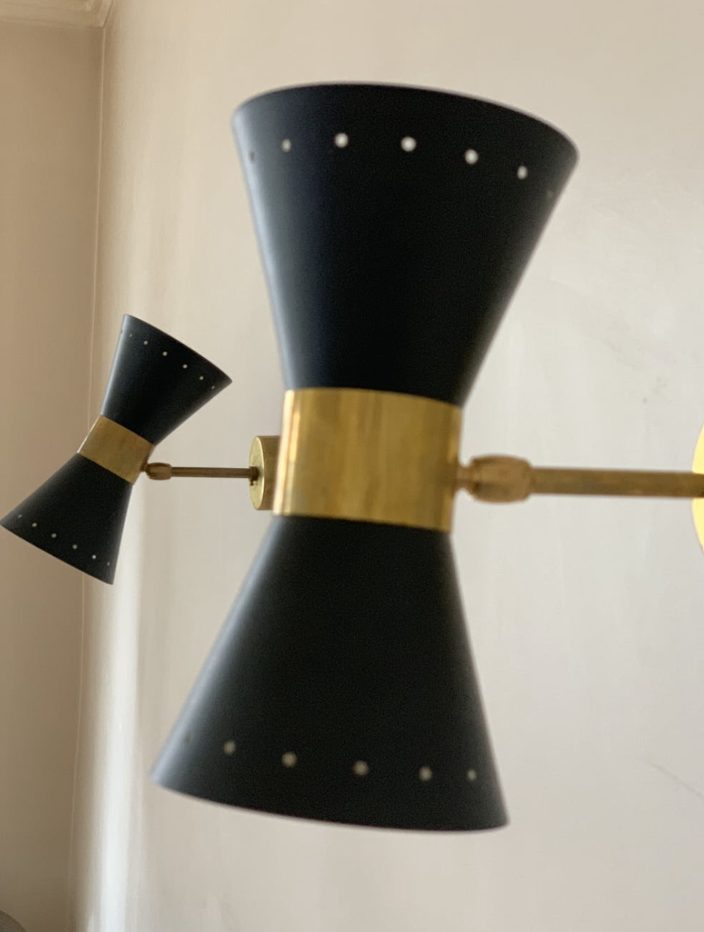 Pair of black Italian diabolo appliques