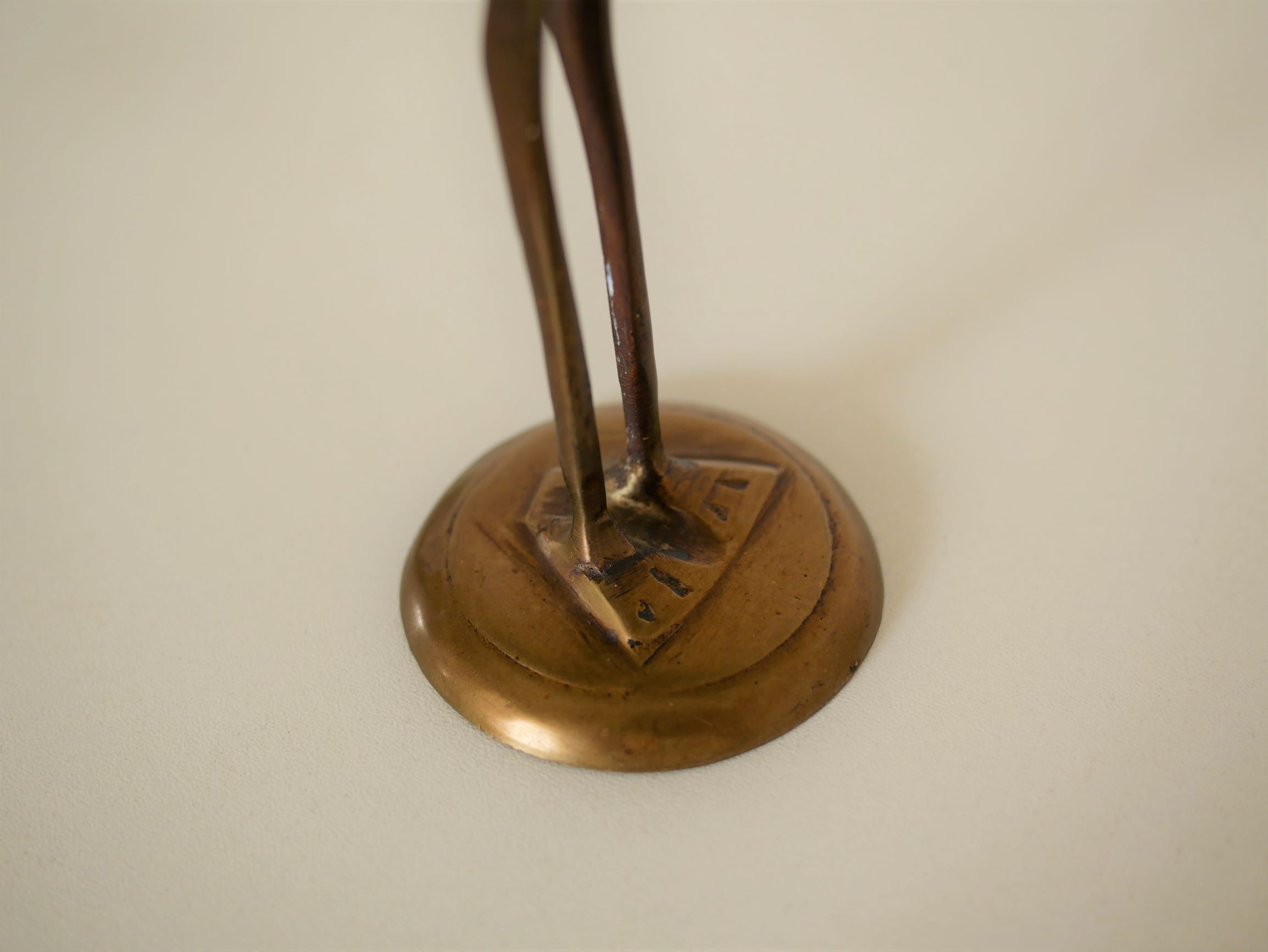 Vintage brass pink flamingo