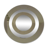 Beveled mirror round smoked glass with 2 shades, Italy