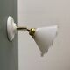 Vintage wall lamp with white opaline glass shade