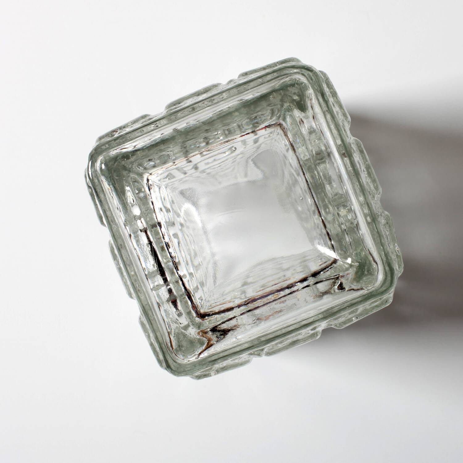 Vintage Clear Pressed Glass Vase Taalari by Tamara Aladin / Finland / 1969
