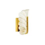 Paire d'appliques murales scandinaves en verre et laiton en forme de feuille, conçues par Carl Fagerlund pour Orrefors, Suède, années 1960