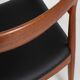 Chaise danoise vintage avec accoudoirs en teck et skaï neuf par Arne Vodder pour Vamo 1960