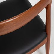 Midcentury Danish chair with armrests in teak and new skai by Arne Vodder for Vamo 1960s