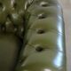 Green cow leather 2.5-seater Chesterfield sofa in English style