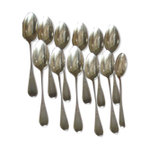 Box of 12 small silver spoons vermeil punch Minerve 190 Grs