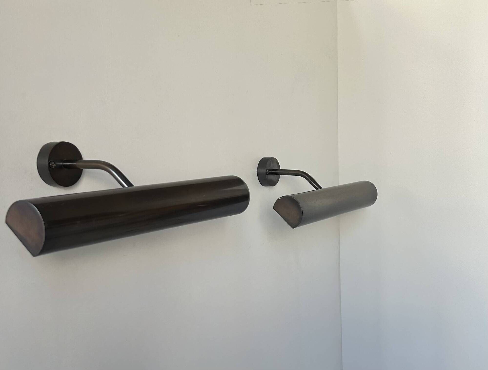 Pair of vintage wall lights, burnished brass, France 1970