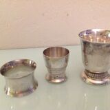 Timpani, shell and round of silver metal / vintage towel 50s-60s