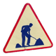 Panneau de chantier travaux vintage