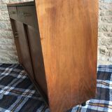 Vintage storage cabinet sideboard two sliding doors two drawers