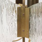 Vintage 60's chandelier in brass and worked glass italian design