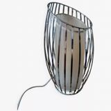 Chromed metal lamp with cylinders