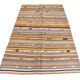 Kilim Vintage Anatolien Rayé – Tons Pastel Multicolores, Style Bohème