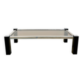 Black & Chrome Coffee Table – Smoked Glass