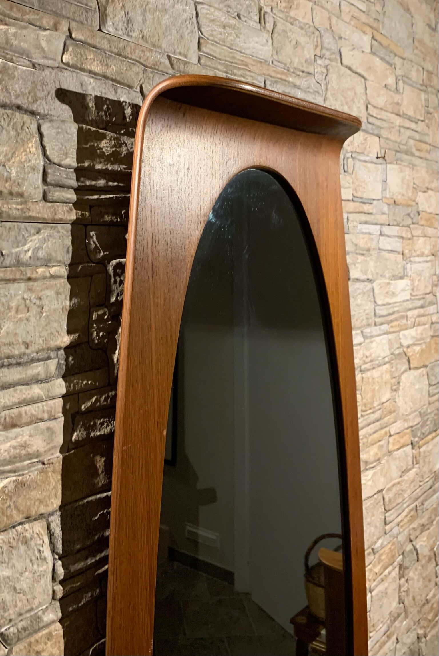 Campo & Graffi - teak vintage wall mirror - 60s mid century modern wood mirror made in italy