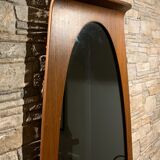 Campo & Graffi - teak vintage wall mirror - 60s mid century modern wood mirror made in italy