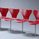 Vintage auditorium chairs Arne Jacobsen Butterfly by Fritz Hansen 1960