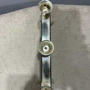 BSF teak and silver-plated candle holder for three candles, 1960s