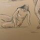 Charcoal painting signed study “the three women”