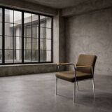 Vintage Mid-Century Modern German Brown Conference Chair from Drabert, 1970