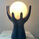 Hand lamp from the 70s in ceramic and opaline