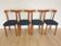 Set of 4 Calligaris Dining Chairs: Mid-Century Italian Design, Blue Fabric