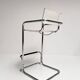 Set of 2 leather bar stools attributed to Mart Stam, 1970s