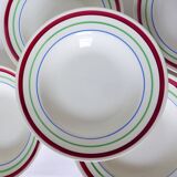 5 vintage porcelain soup plates