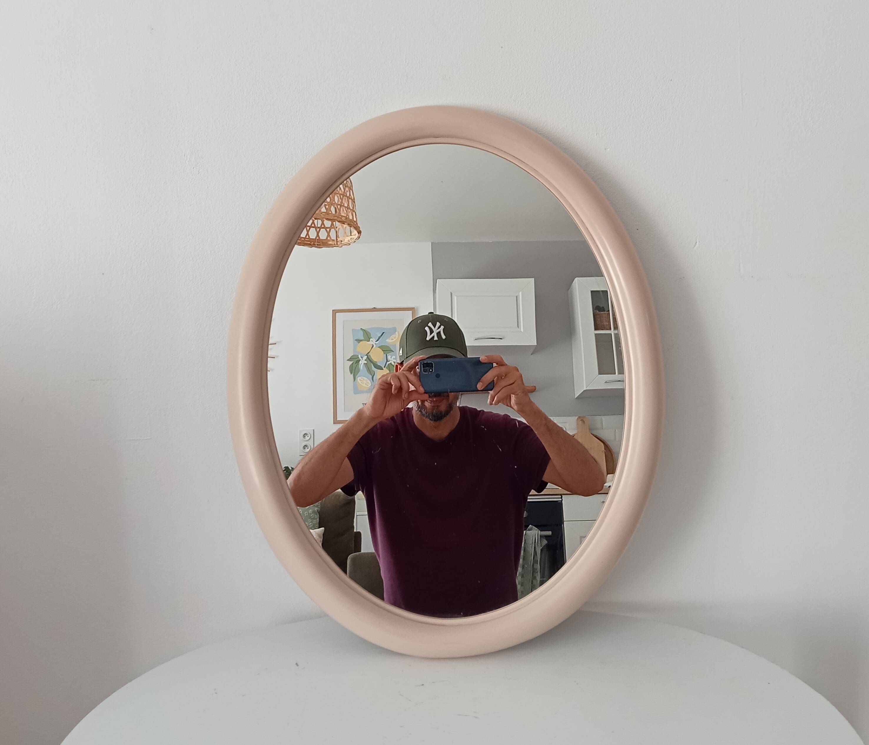 Vintage oval mirror from the 70s.