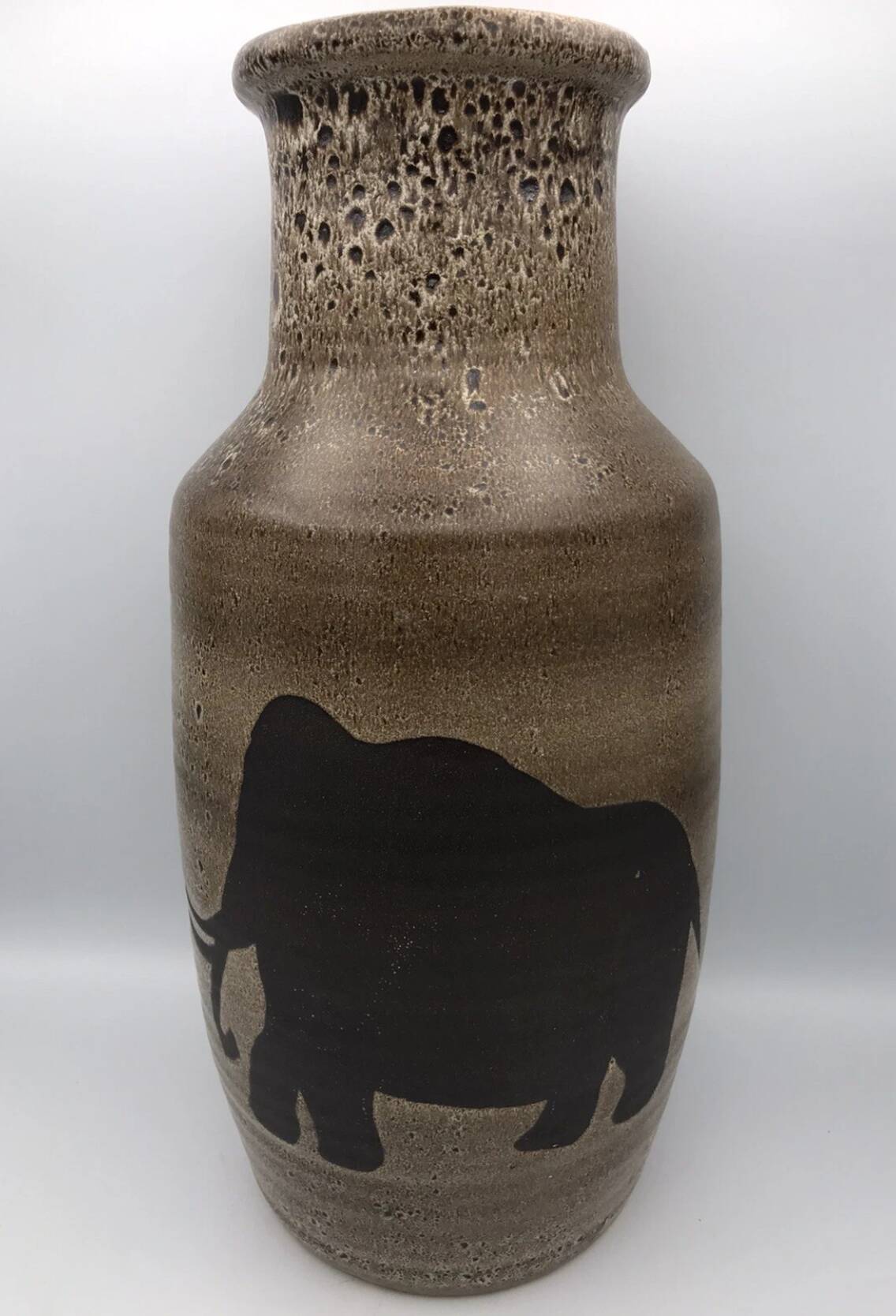 Saint clement ceramic vase with rock decoration 1950/60 38 cm