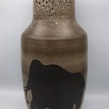 Saint clement ceramic vase with rock decoration 1950/60 38 cm