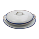 Vegetable and its dish Limoges porcelain blue and gold fillet