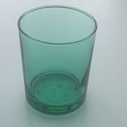 8 glasses in green glass with whisky, aperitif or water vintage 1970
