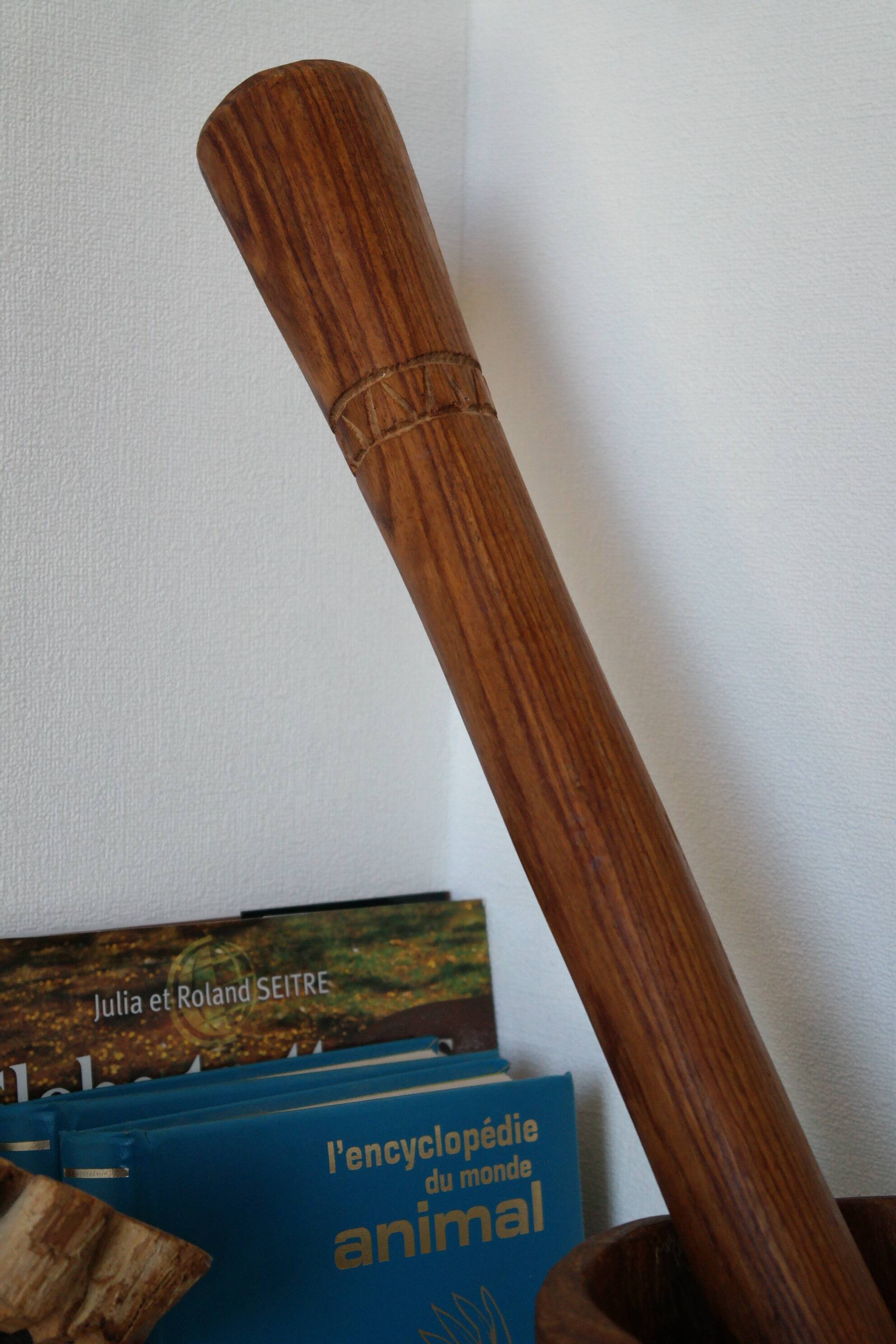 Mortar and pestle made of exotic African wood