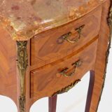 Louis XV 18th century marquetry bedside table nightstand chest of drawers