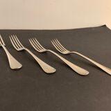 Set 4 fourchettes en métal argenté modèle Baguette