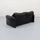 Black leather Cassina Maralunga sofa, 1970s