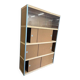Vintage Kewlox brown shelving armoire / display cabinet